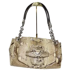 Oscar De La Renta Snakeskin Shoulder Bag