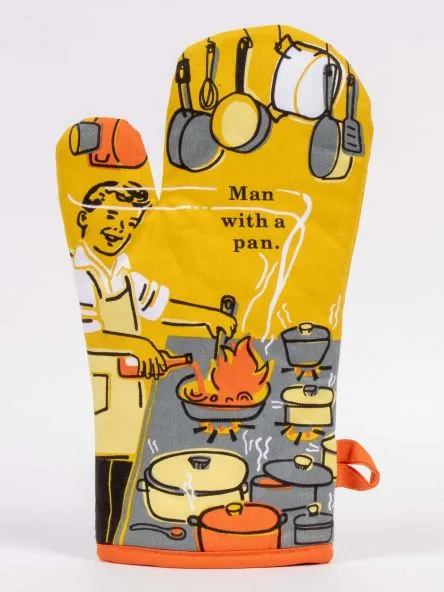 Oven Mitt - Man With Pan