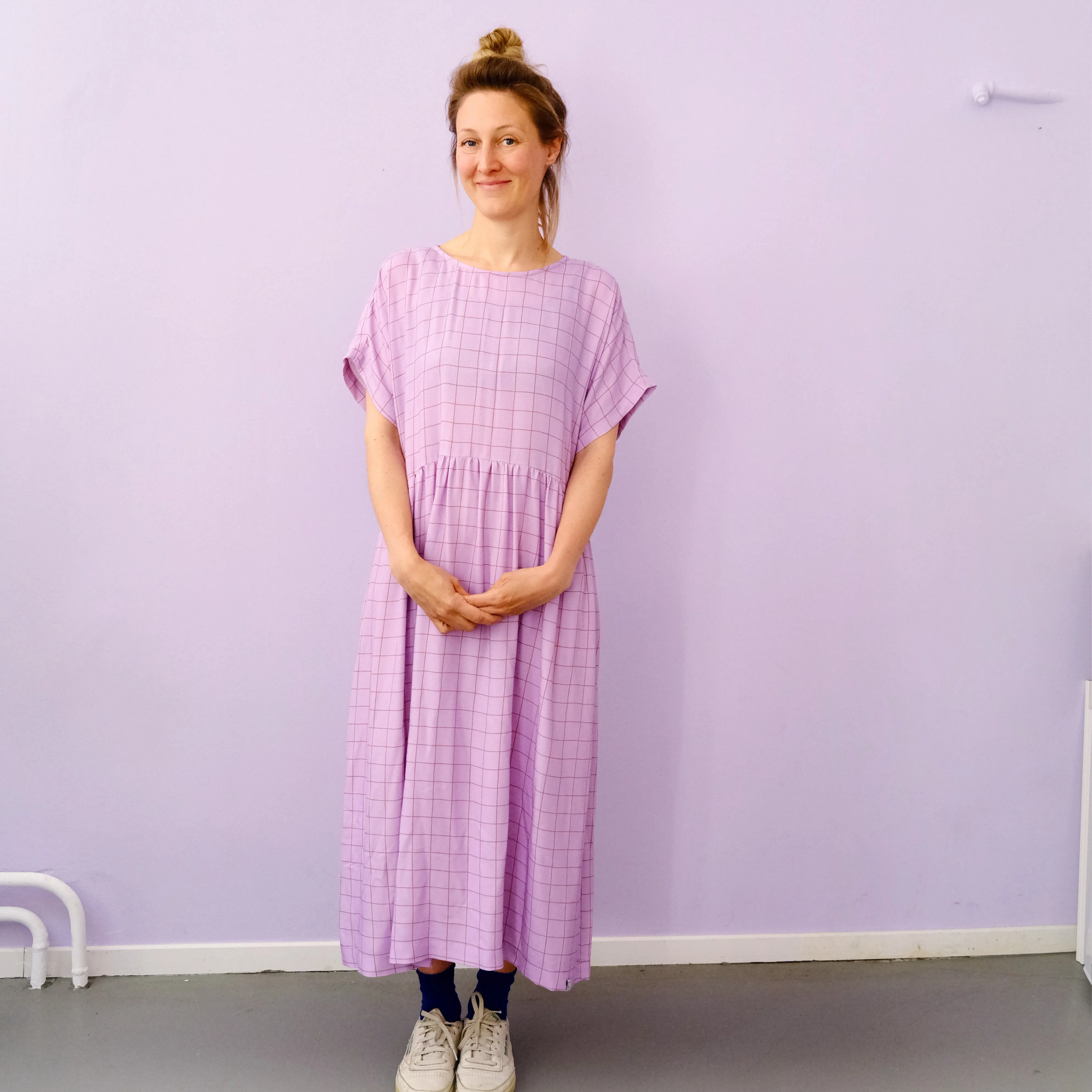 Oversize Kleid "Viskose Grid"
