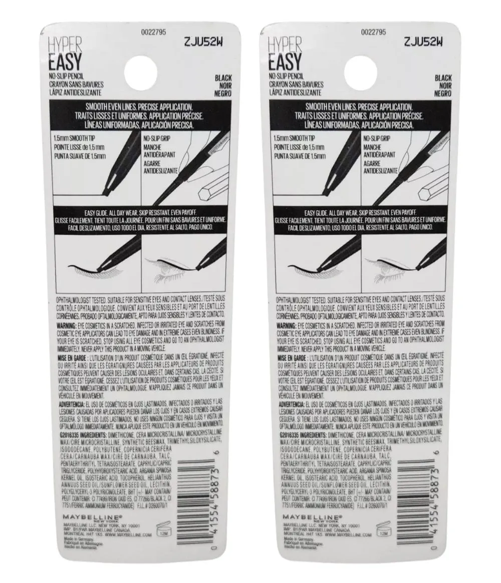 Pack of 2 Maybelline New York Hyper Easy Eyeliner, Black 001