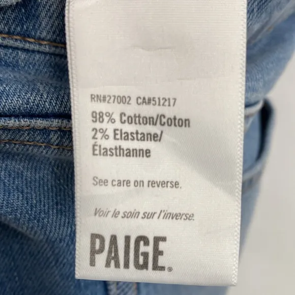 Paige Jessie Undone Middle Hemisphere Denim Mini Skirt Raw Hem Casual Size 34