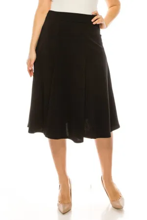 Paneled Aline Midi Skirt Plus Size