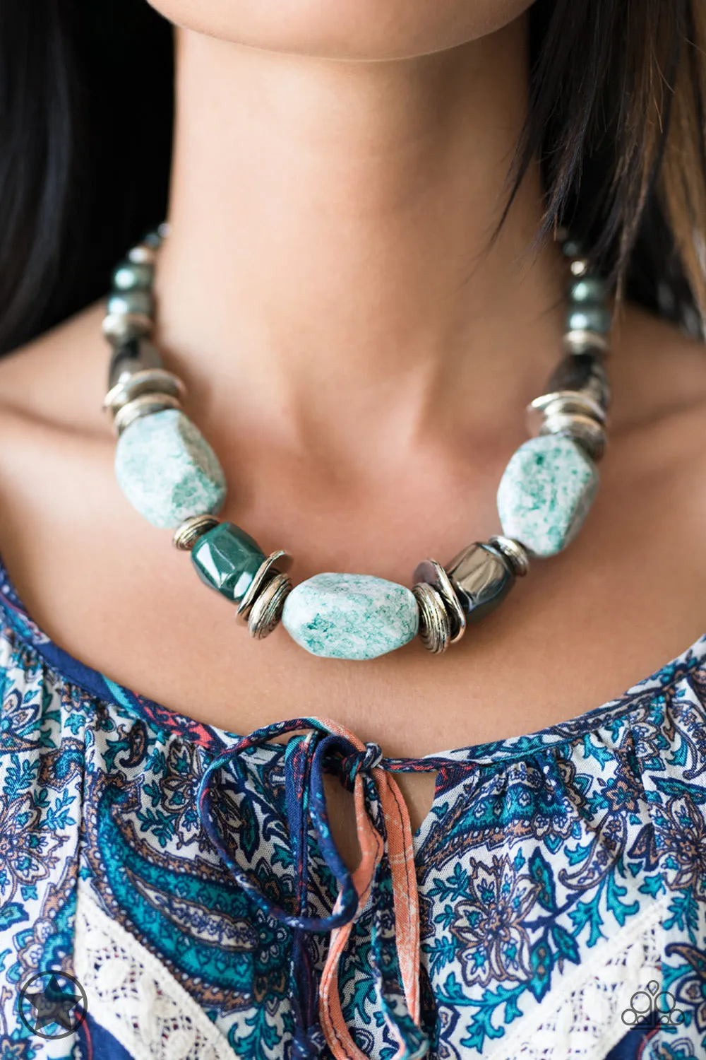 Paparazzi - In Good Glazes  -Blue Necklace