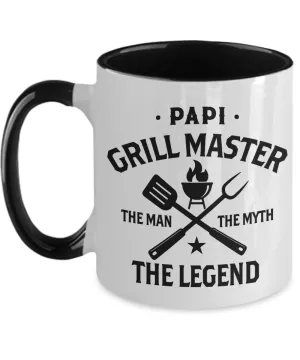 Papi Grillmaster The Man The Myth The Legend Two-Tone Mug Coffee Cup Funny Gift