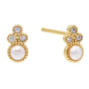 Pearl Cluster Stud Earring