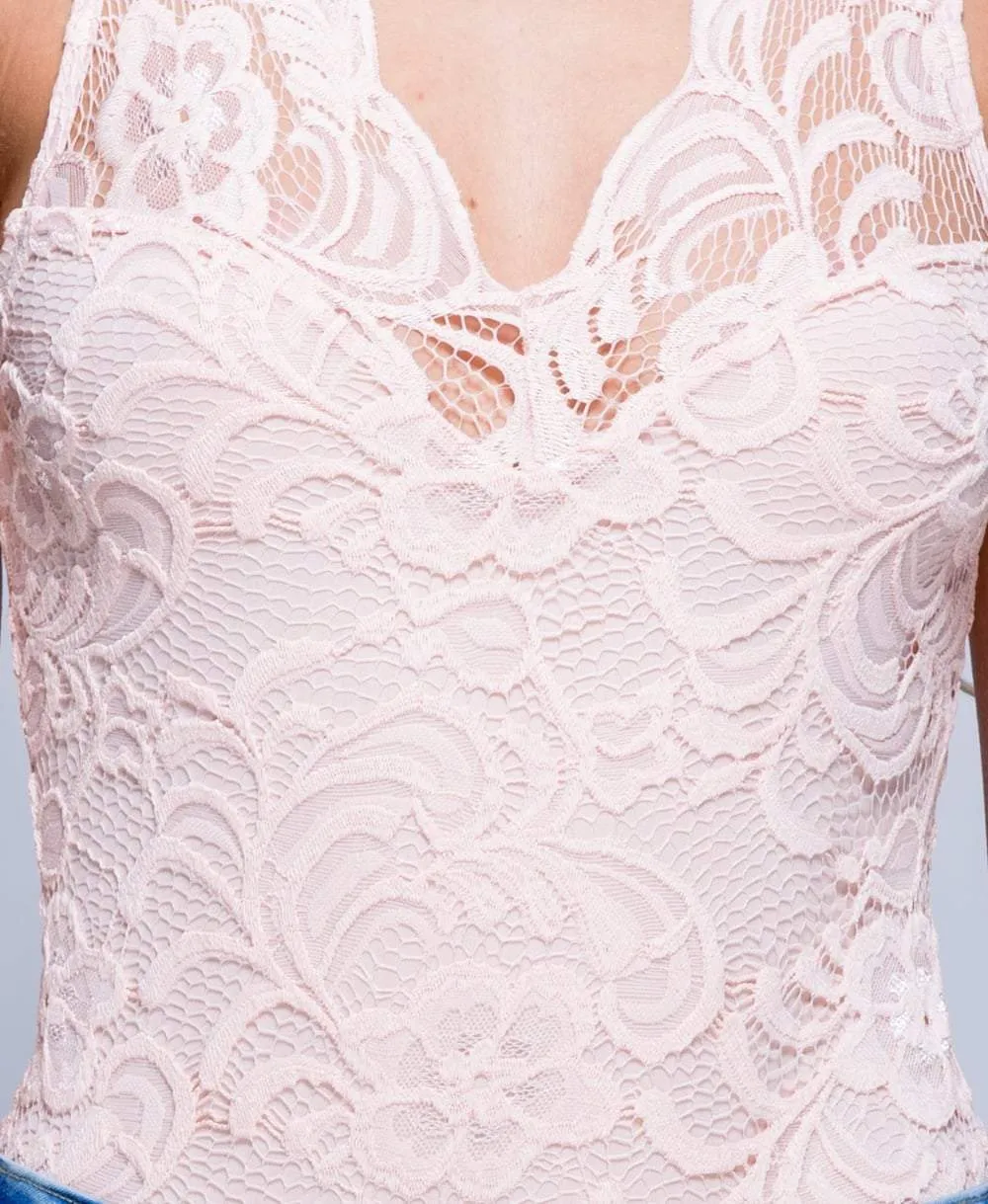 Pink Lace Bodysuit - Aubrey