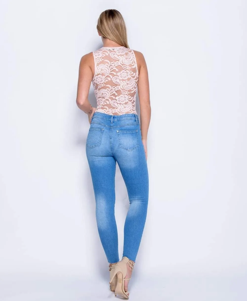 Pink Lace Bodysuit - Aubrey