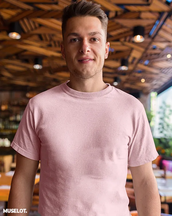 Plain mens pink t shirt