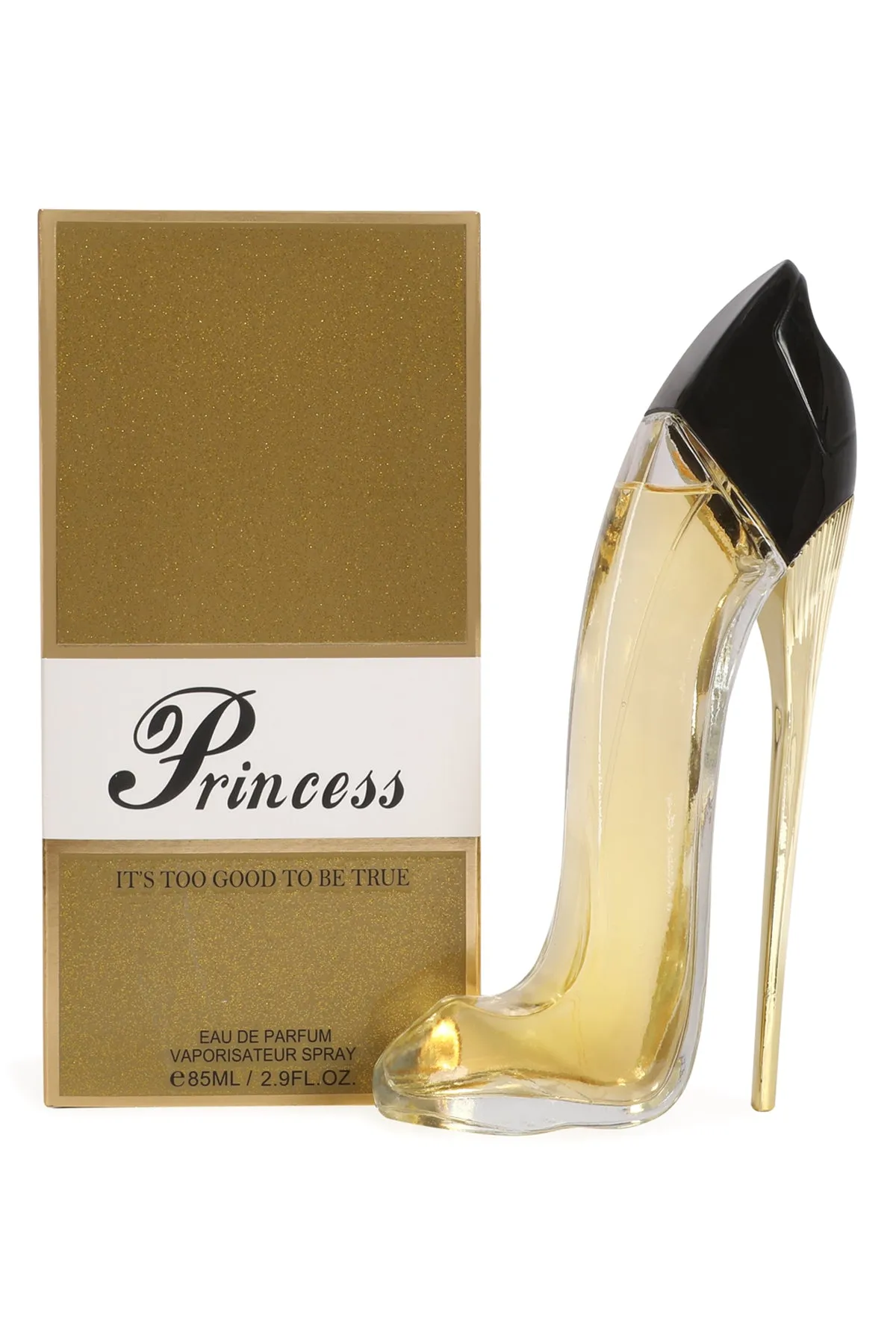PRINCESS HIGH HEELS GOLD SPRAY PERFUME EAU DE PARFUM FOR WOMEN - 85/2.9 FL.OZ.