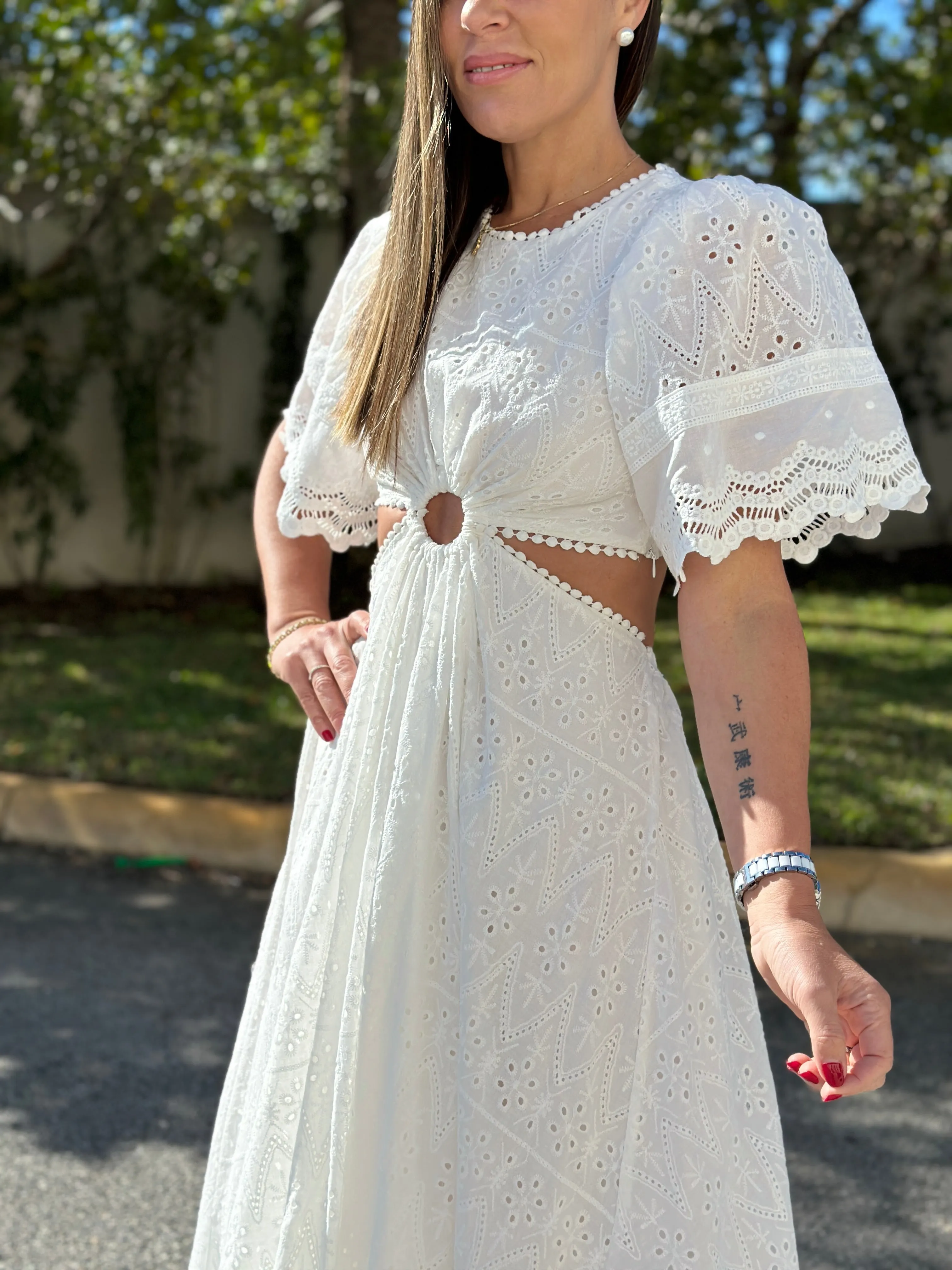 "Chantelle"  Puffy Sleeve Cut Out Dress