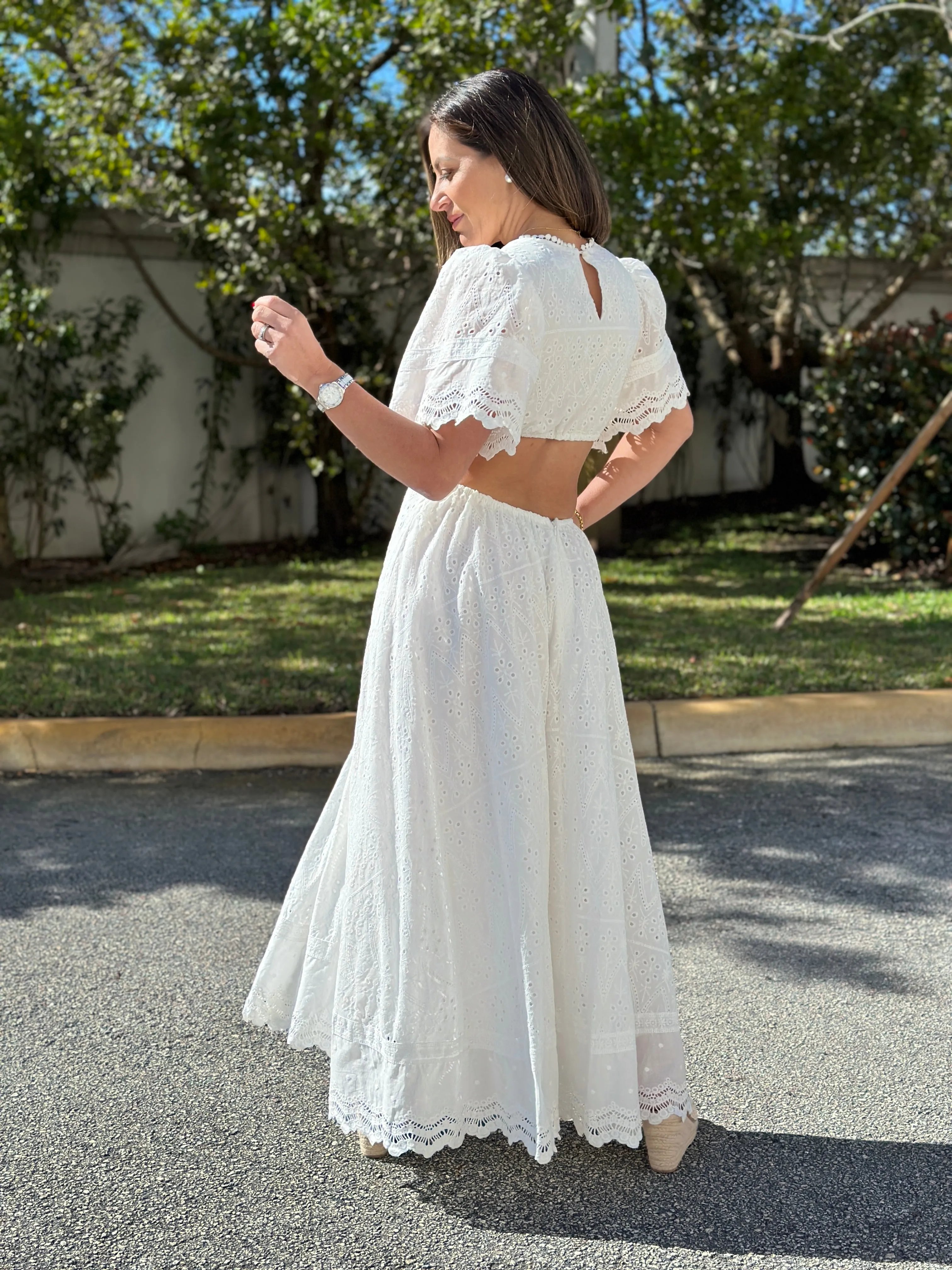 "Chantelle"  Puffy Sleeve Cut Out Dress