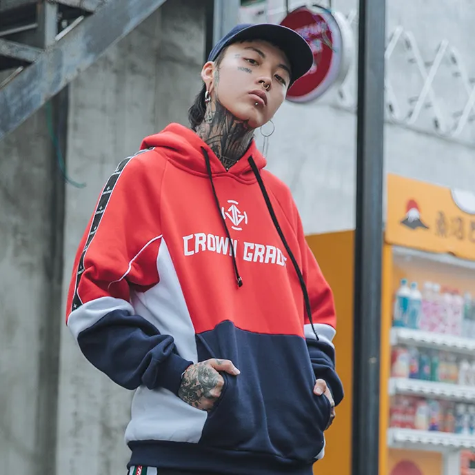 "CROWN GRADE" Sweat-shirt Hoodie à capuche Rouge - URB1™