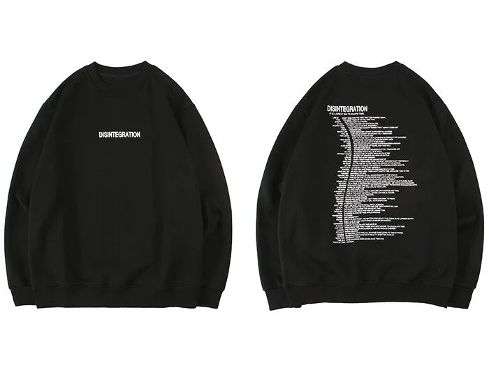 "DISINTEGRATION" Sweatshirt Crewneck Noir - URB1™