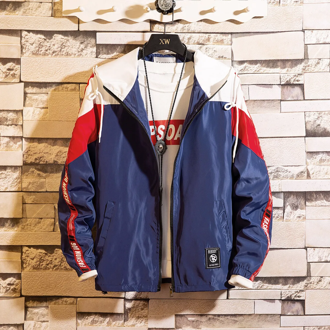 "FASHIOND" Veste Coupe Vent Bleu - URB1™