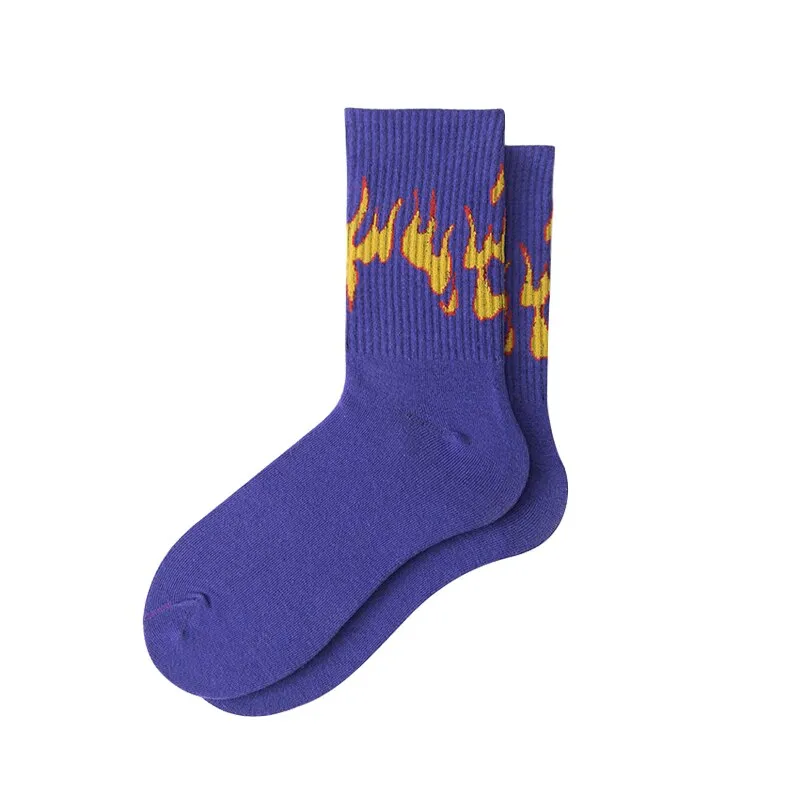 "FLAME" Chaussettes Montantes Blanc streetwear - URB1™