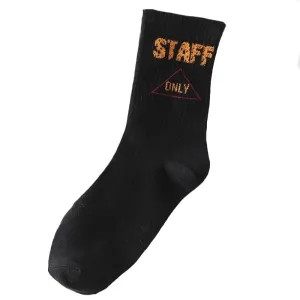 "STAFF" Chaussettes Orange Montantes Streetwear - URB1™