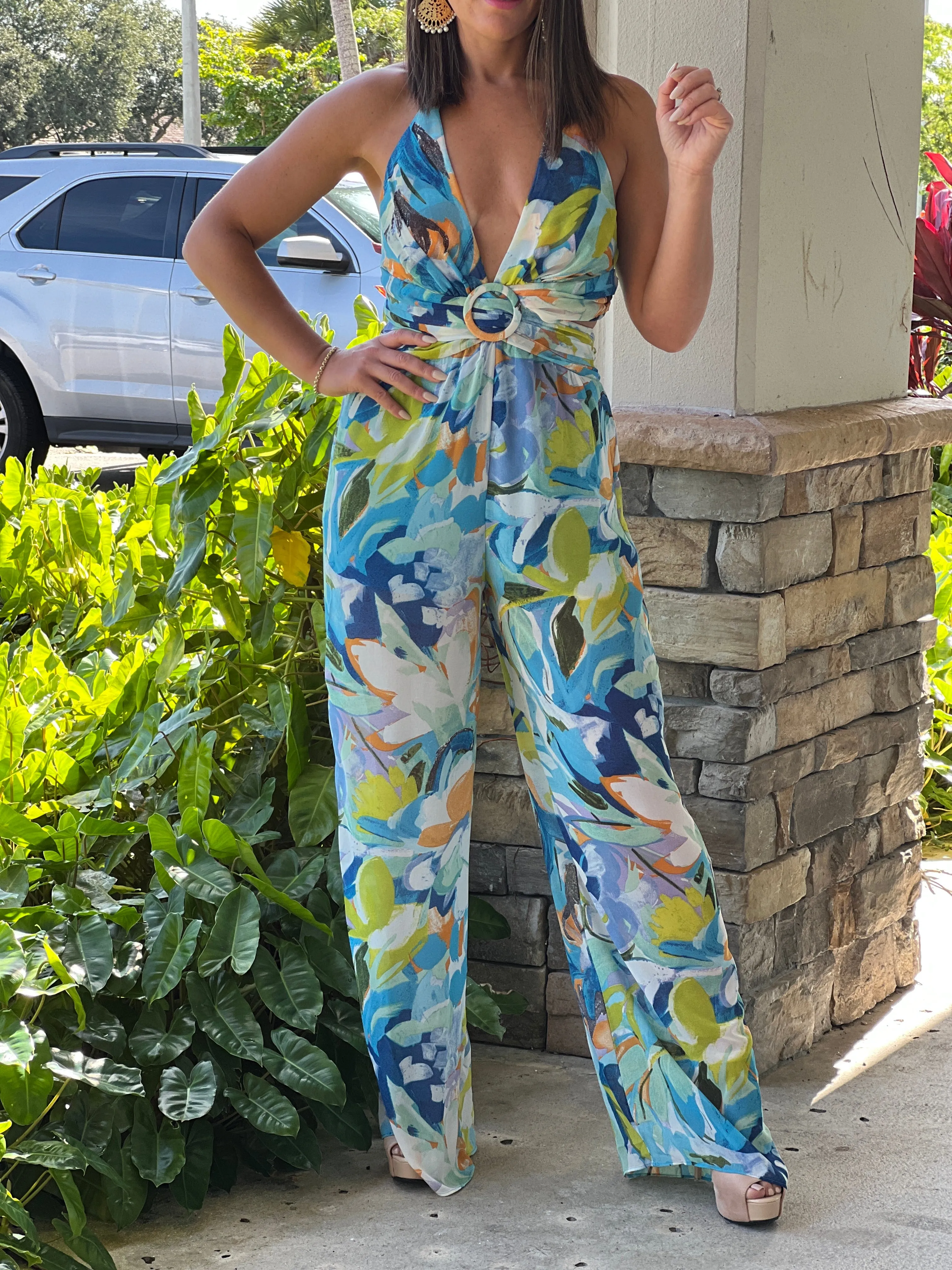 "Verona" Halter Multicolor Jumpsuit