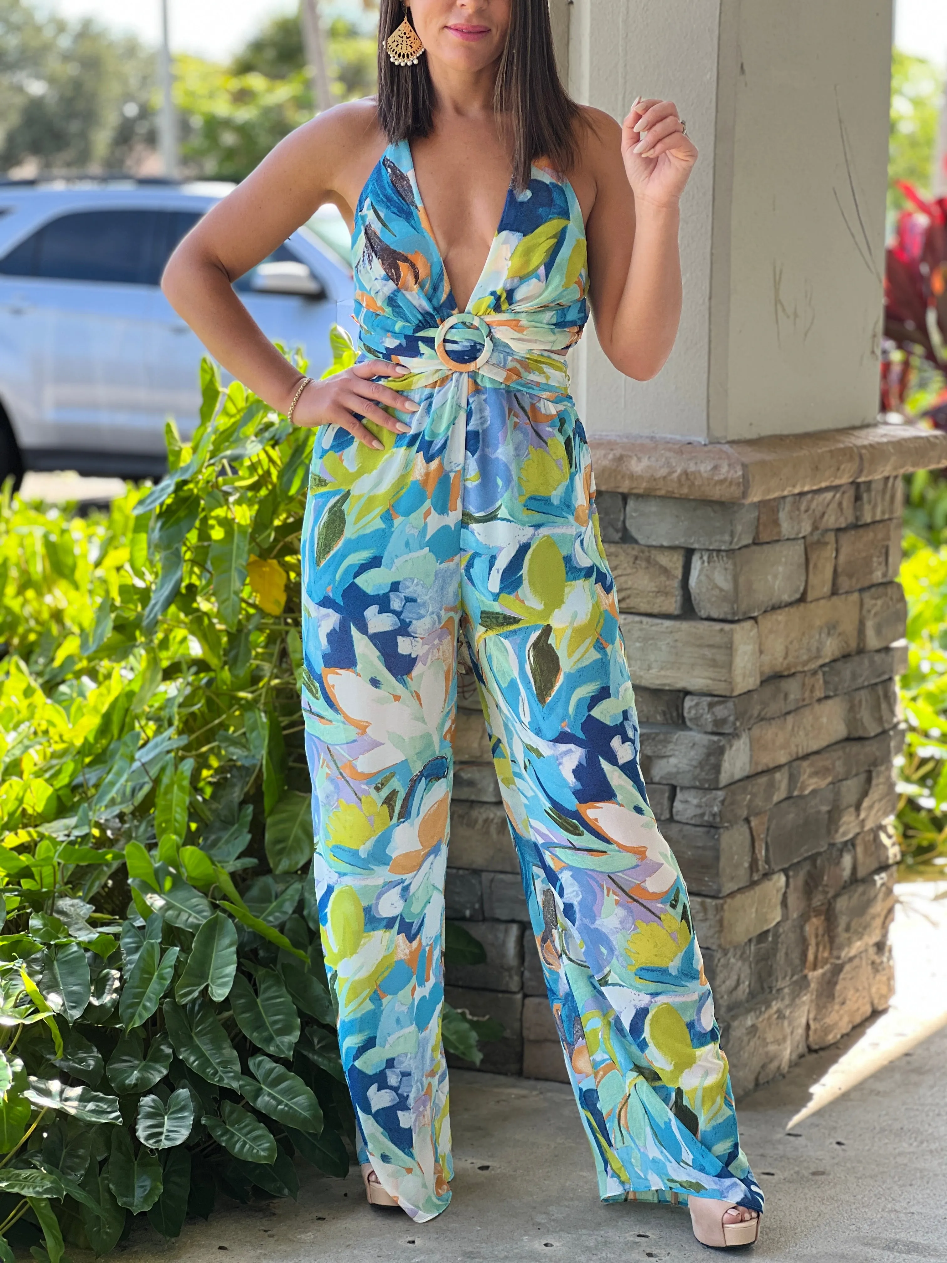 "Verona" Halter Multicolor Jumpsuit