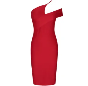 Red One Shoulder Sexy Dress
