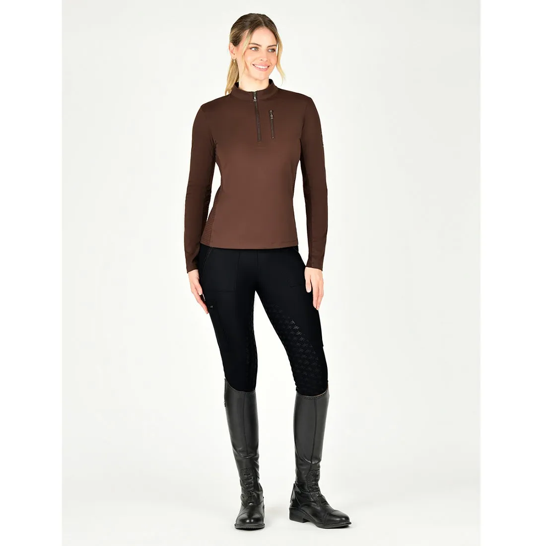 Reno Long Sleeve Riding Top - Coffee