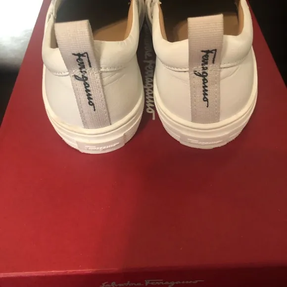 SALVATORE FERRAGAMO Multi Strip Leather Slip Ons