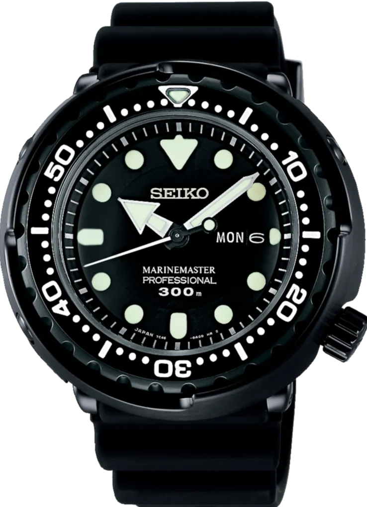 Seiko Prospex Marine Master Quartz Professional 300M Diver All-Black Tuna SBBN035