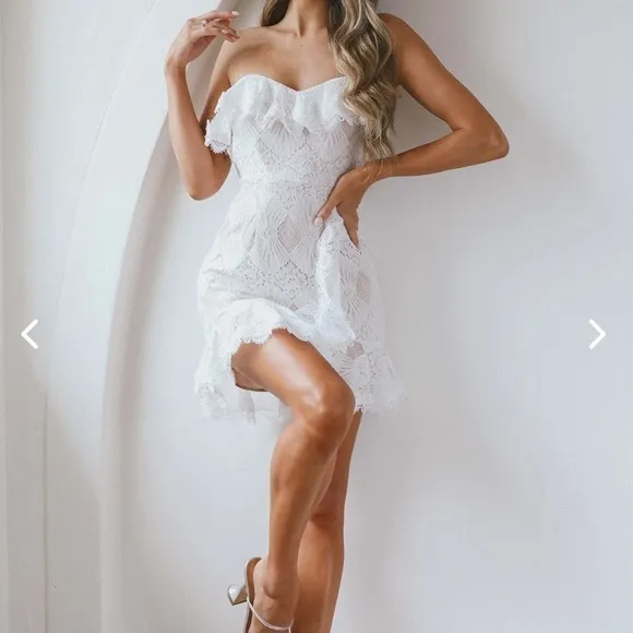 Selfie Leslie SEPTEMBER LACE MINI DRESS WHITE XXL US Size 12