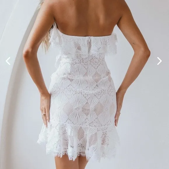 Selfie Leslie SEPTEMBER LACE MINI DRESS WHITE XXL US Size 12