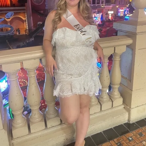 Selfie Leslie SEPTEMBER LACE MINI DRESS WHITE XXL US Size 12