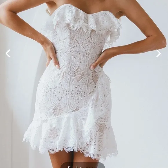 Selfie Leslie SEPTEMBER LACE MINI DRESS WHITE XXL US Size 12