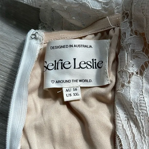 Selfie Leslie SEPTEMBER LACE MINI DRESS WHITE XXL US Size 12