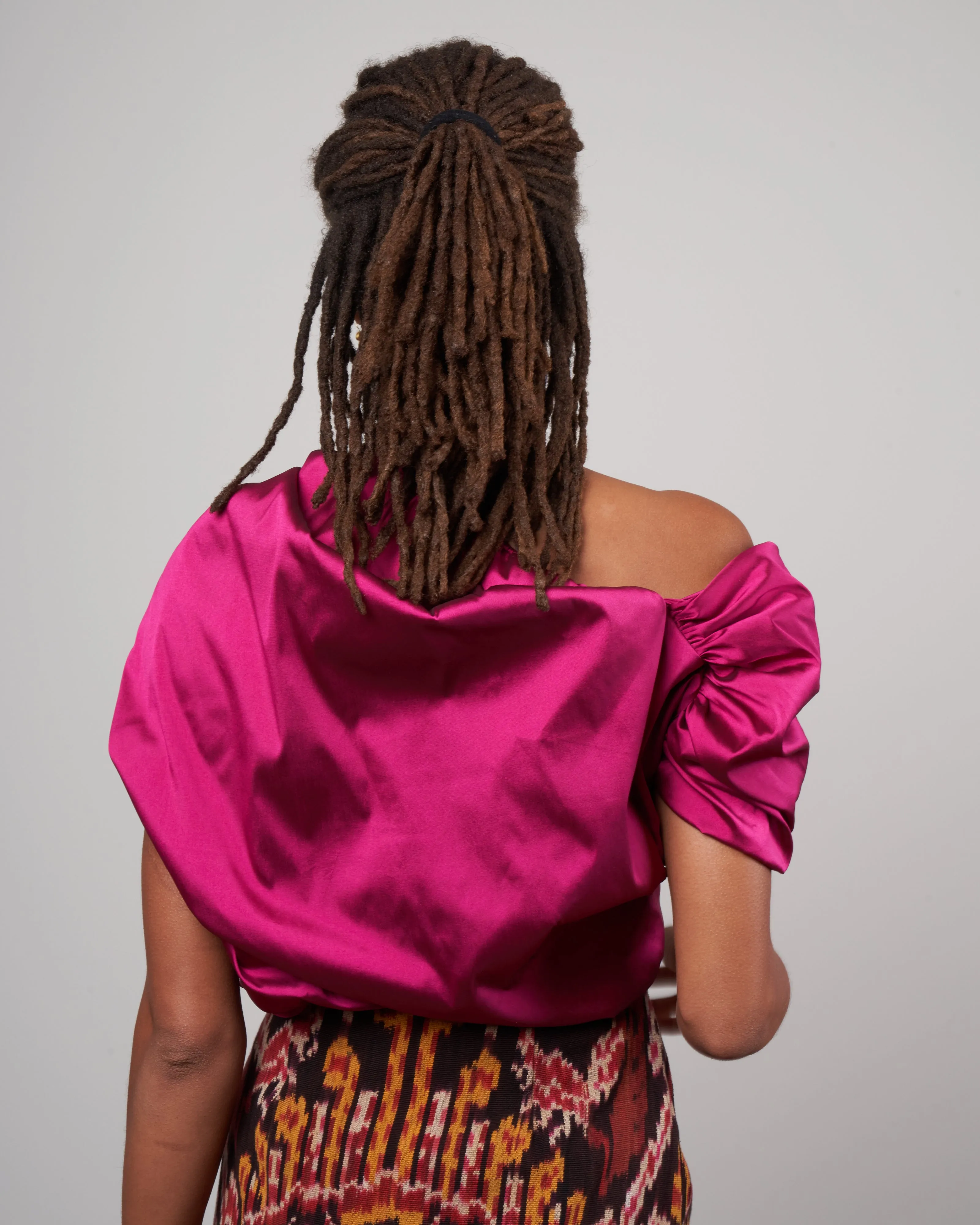 sheridan taffeta top - raspberry