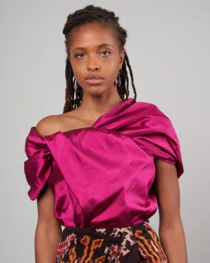 sheridan taffeta top - raspberry