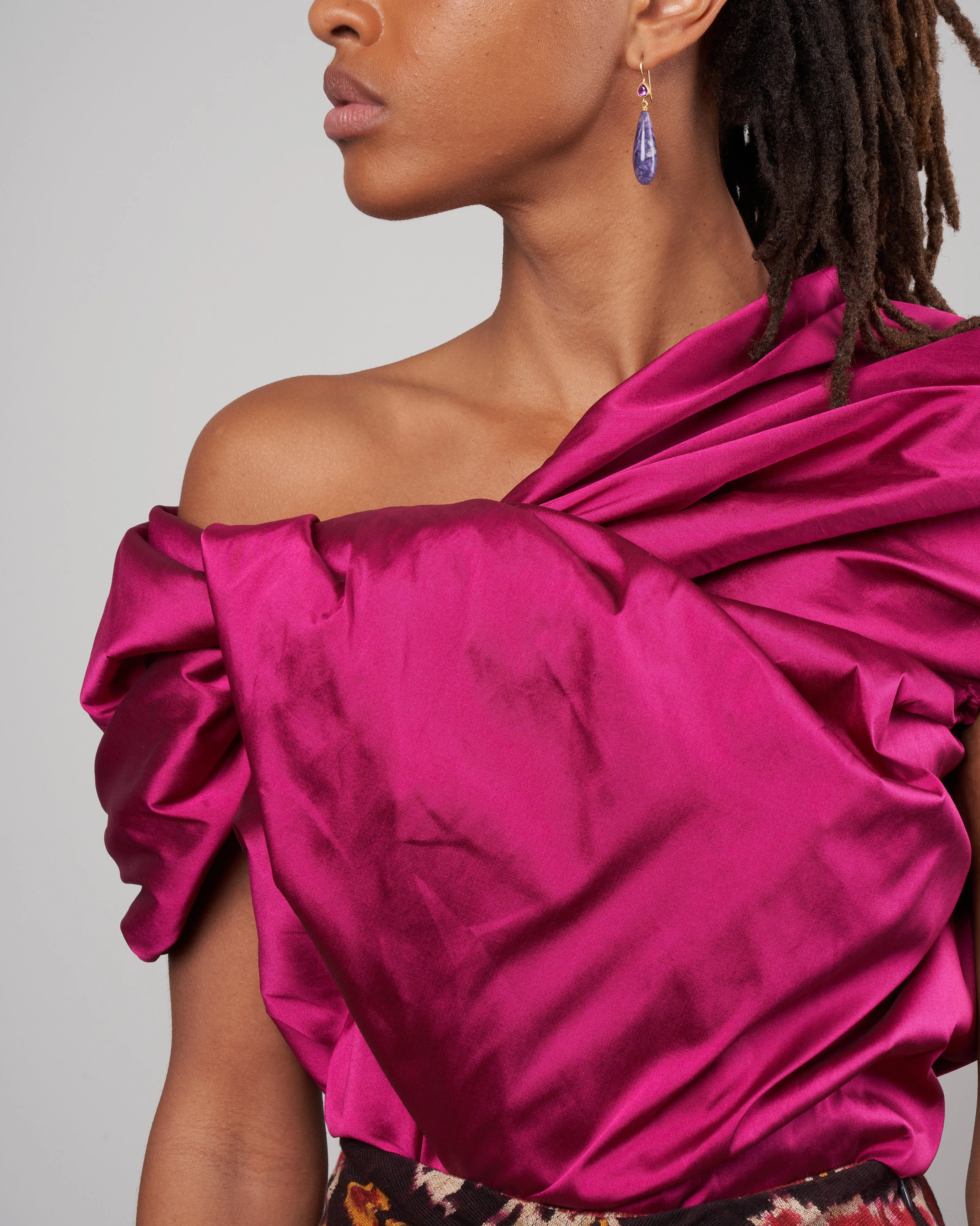 sheridan taffeta top - raspberry