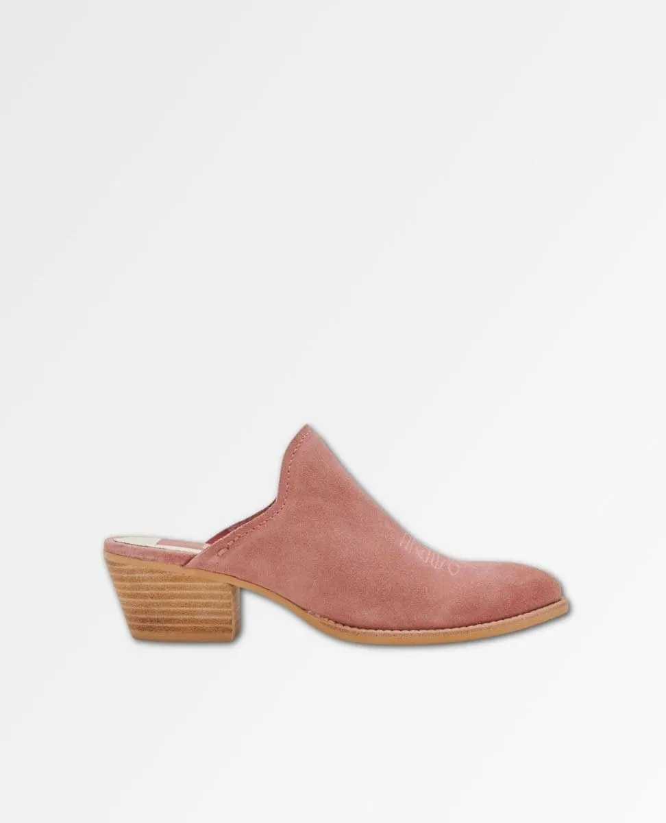 Shiloh Mules in Blush Suede