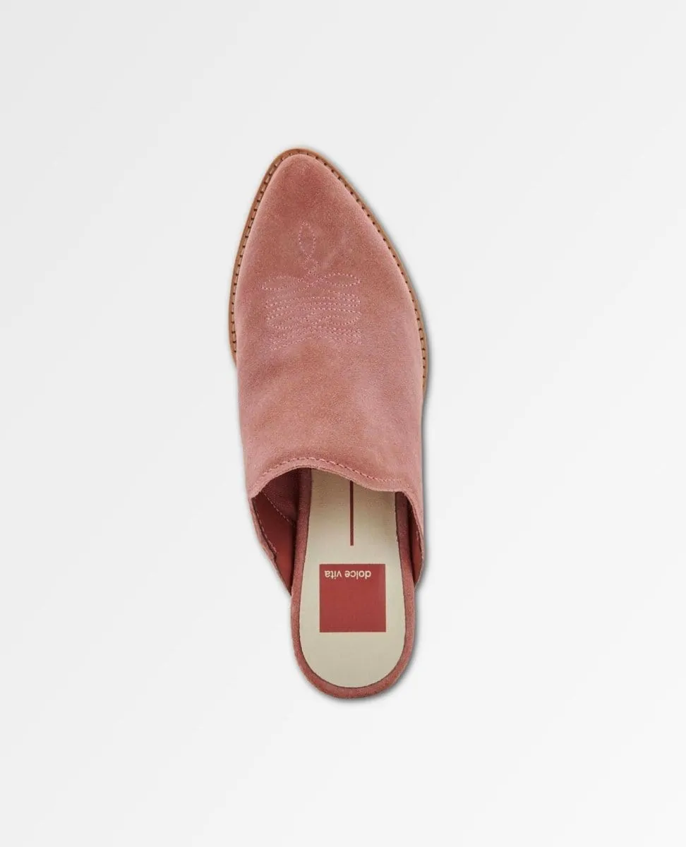 Shiloh Mules in Blush Suede