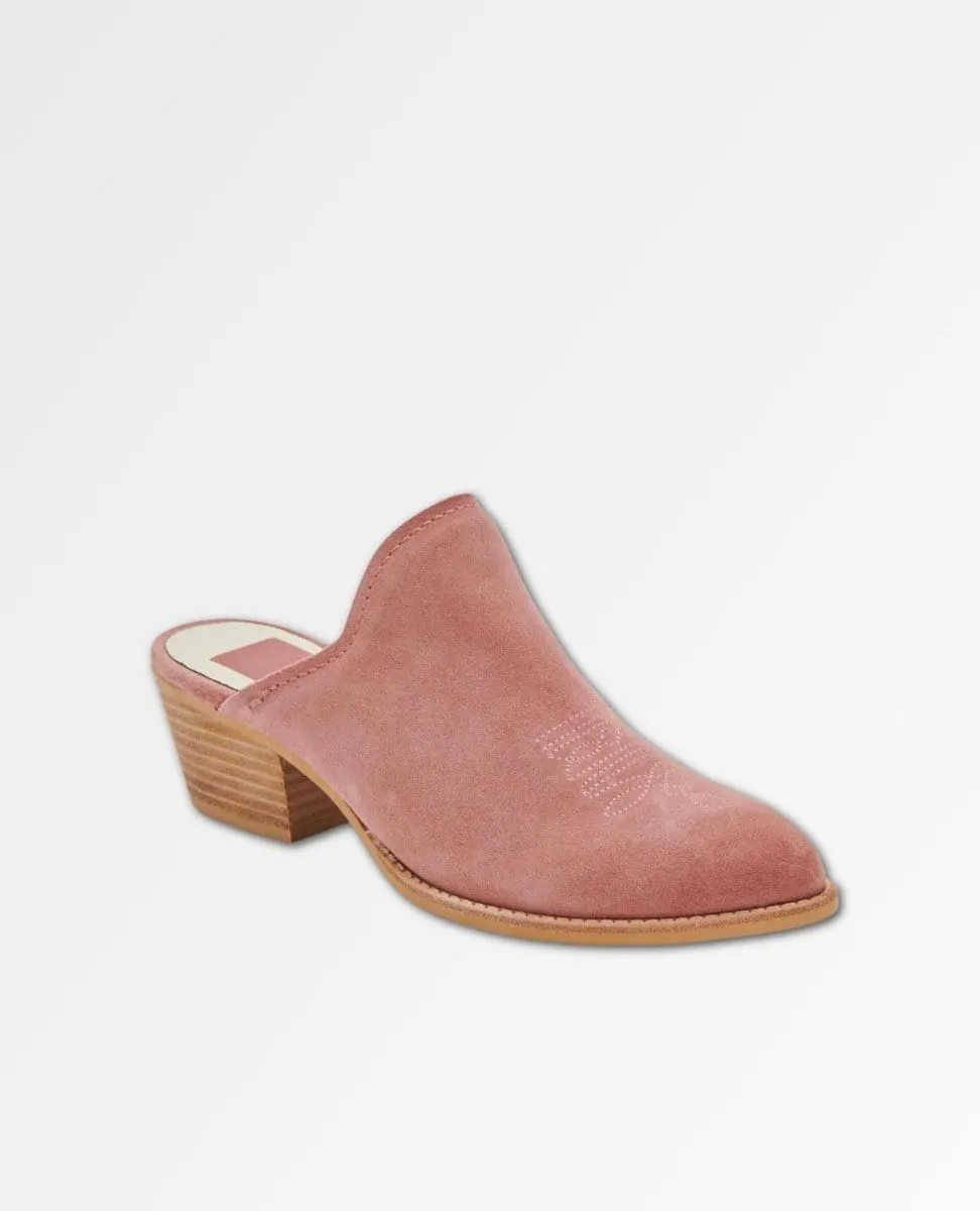 Shiloh Mules in Blush Suede