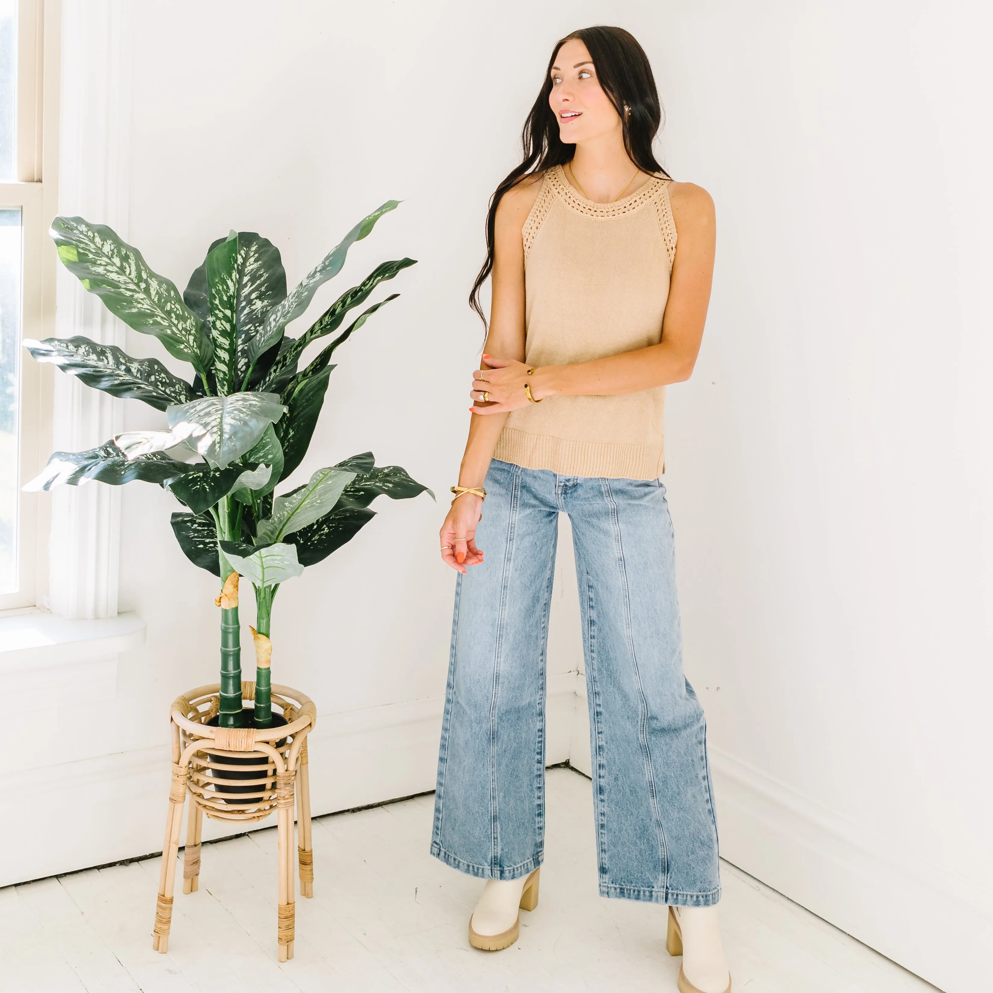 Slow Mornings Pointelle Knit Tank