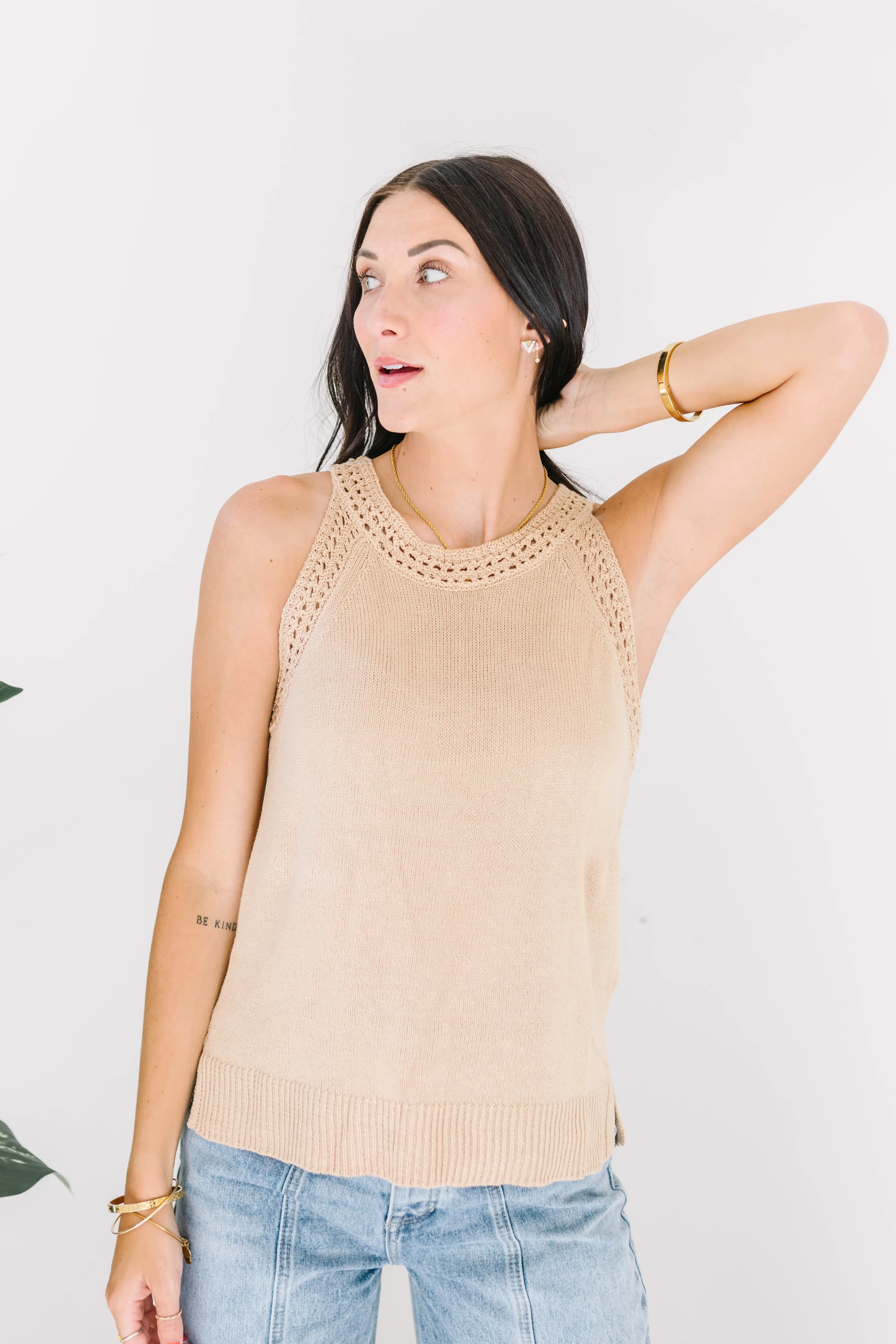 Slow Mornings Pointelle Knit Tank