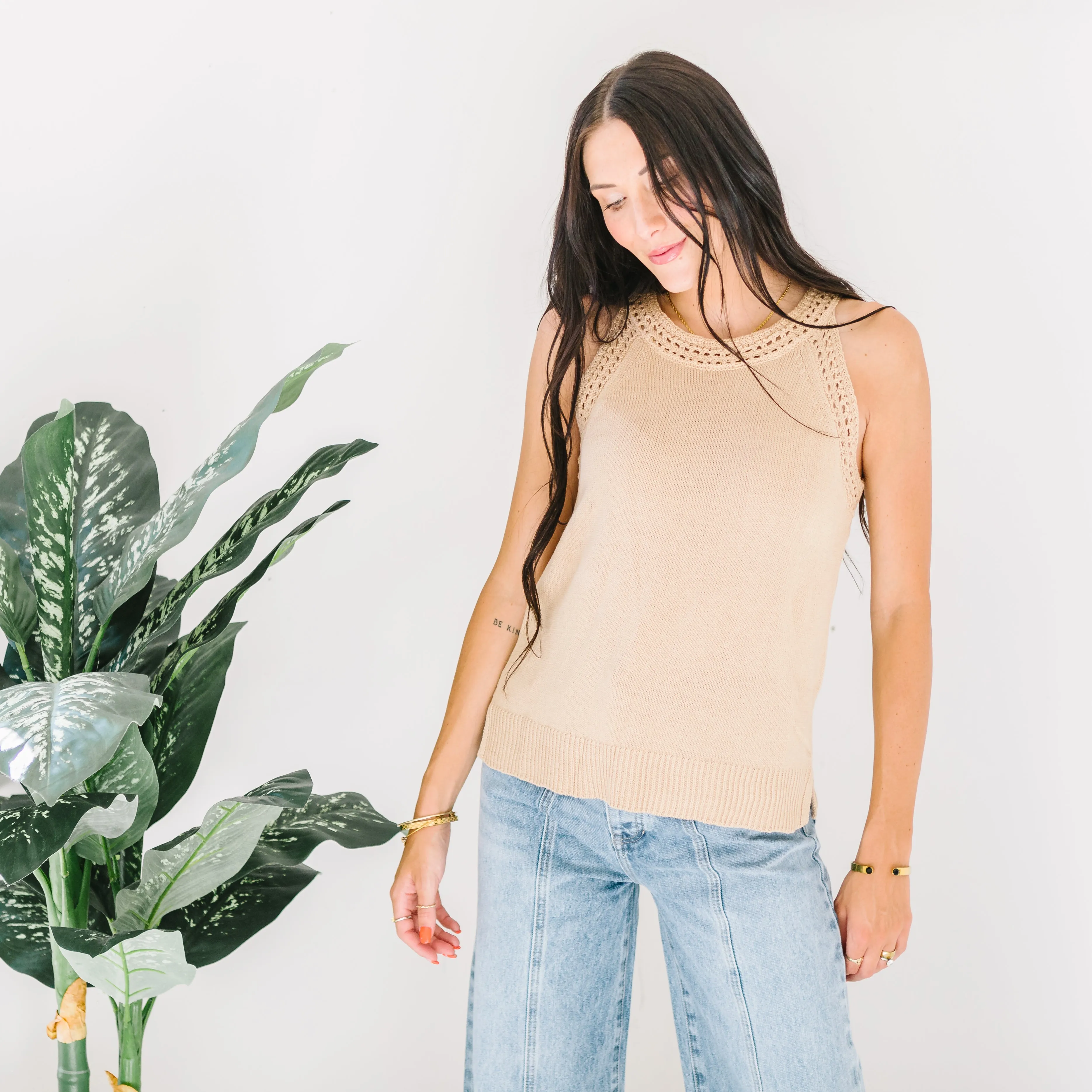 Slow Mornings Pointelle Knit Tank