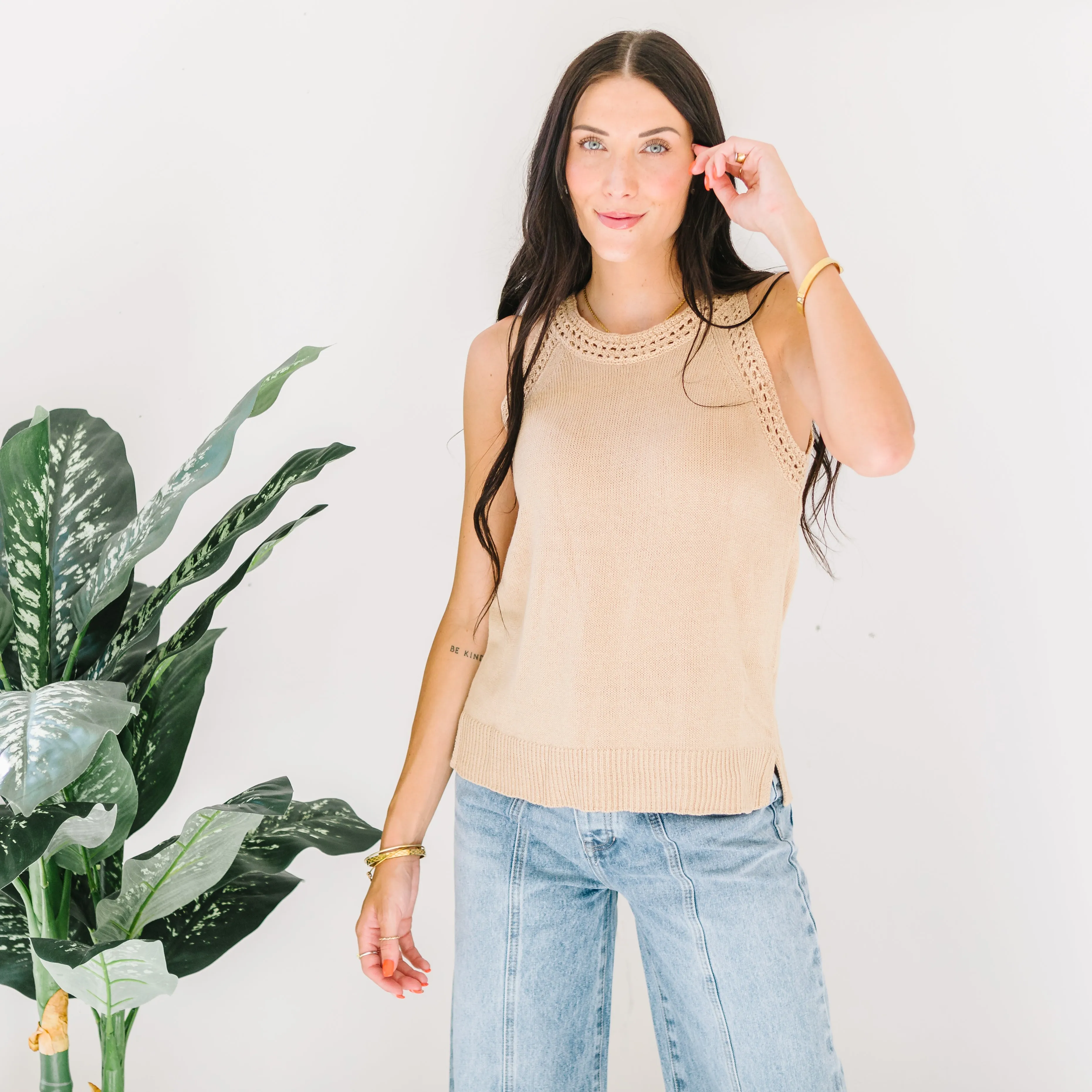 Slow Mornings Pointelle Knit Tank