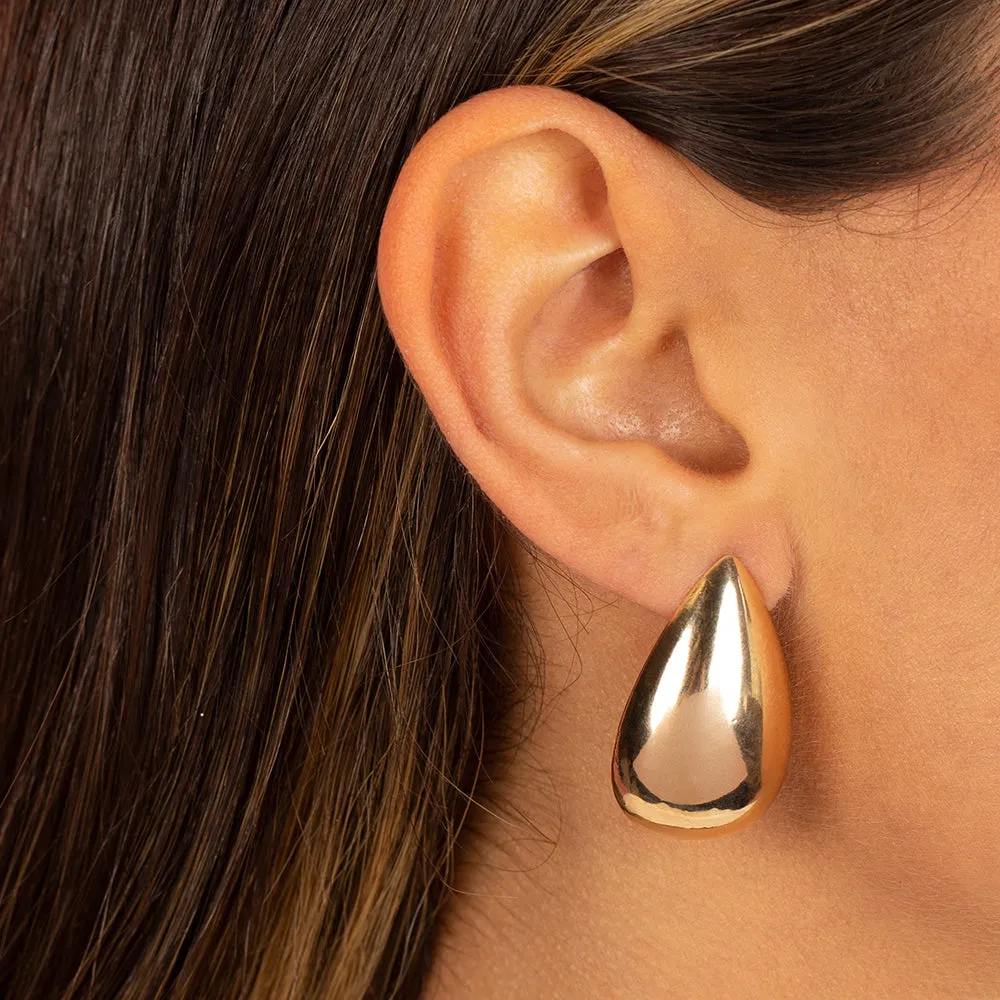 Solid Chunky Teardrop Hoop Earring