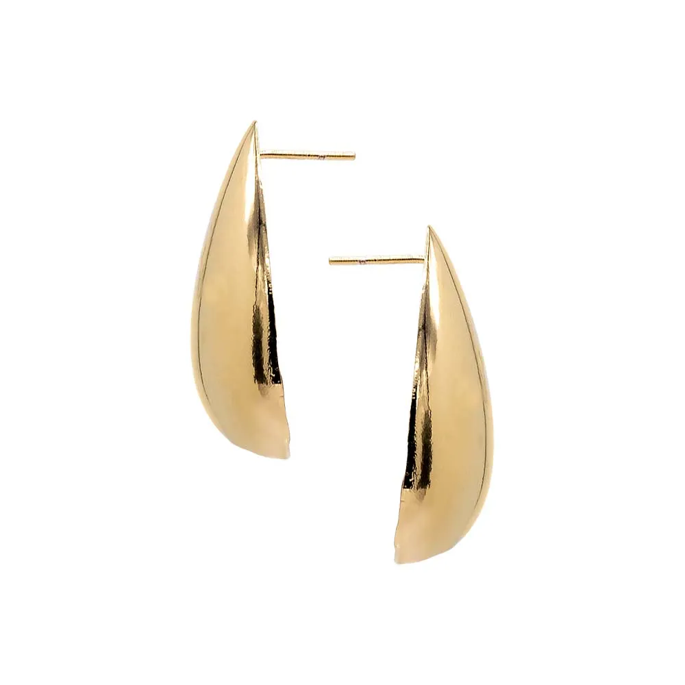 Solid Chunky Teardrop Hoop Earring