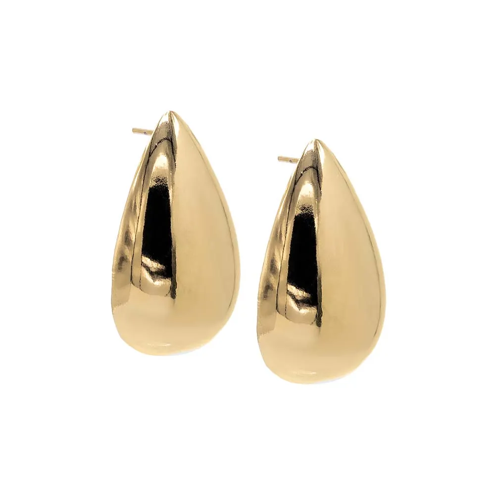 Solid Chunky Teardrop Hoop Earring