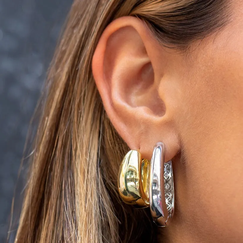Solid Graduated Chunky Hoop Earring