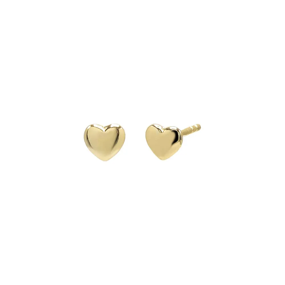 Solid Puffy Heart Stud Earring