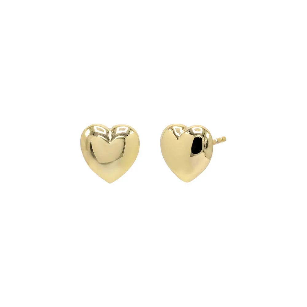 Solid Puffy Heart Stud Earring