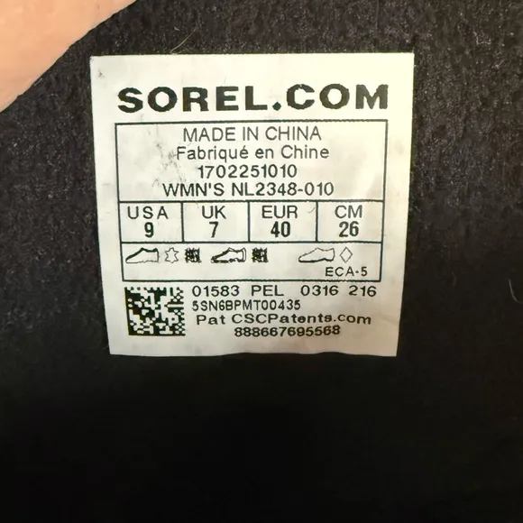 Sorel Slimpack ll lace boot insulated and waterproof 9