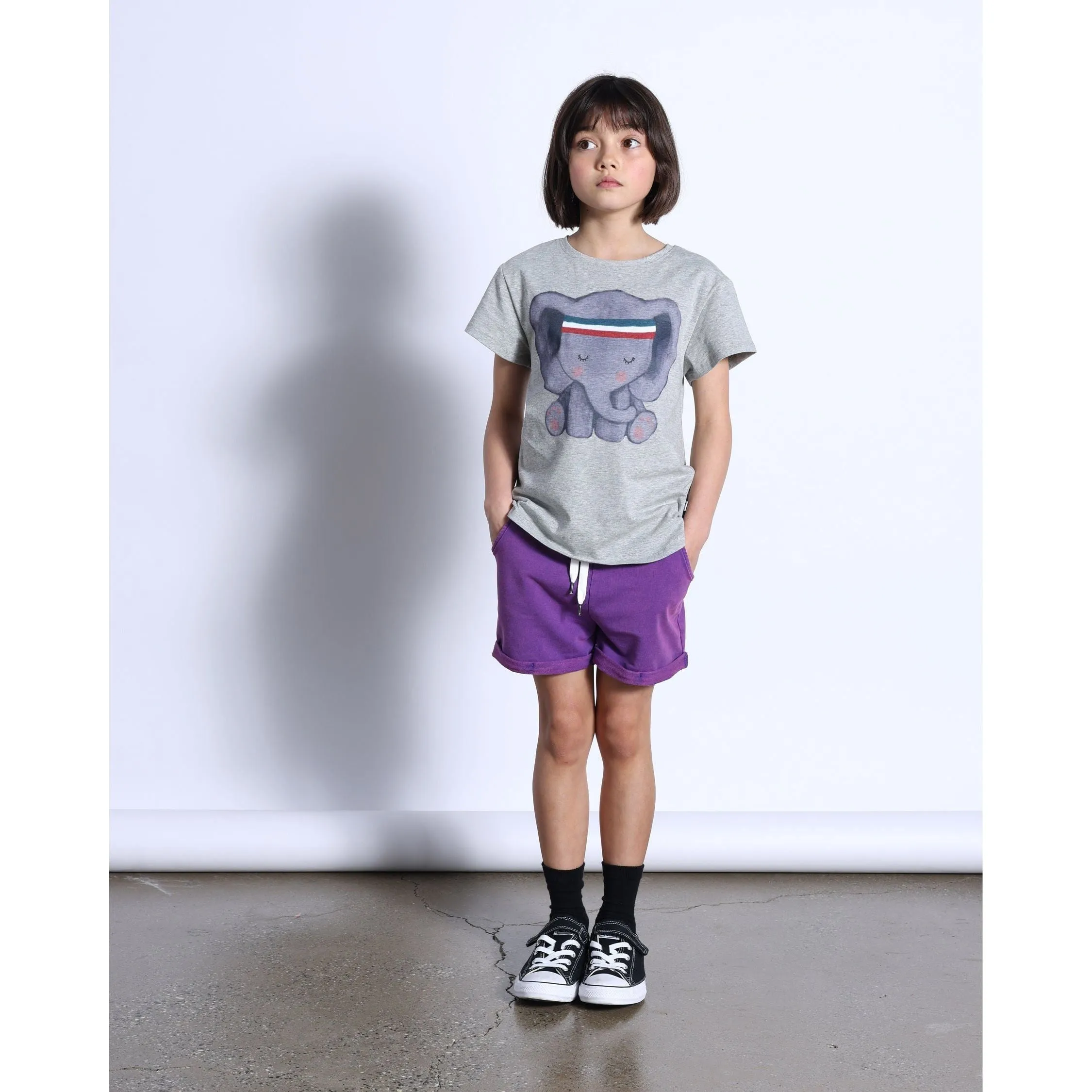 Sporty Elephant Tee- Grey Marle