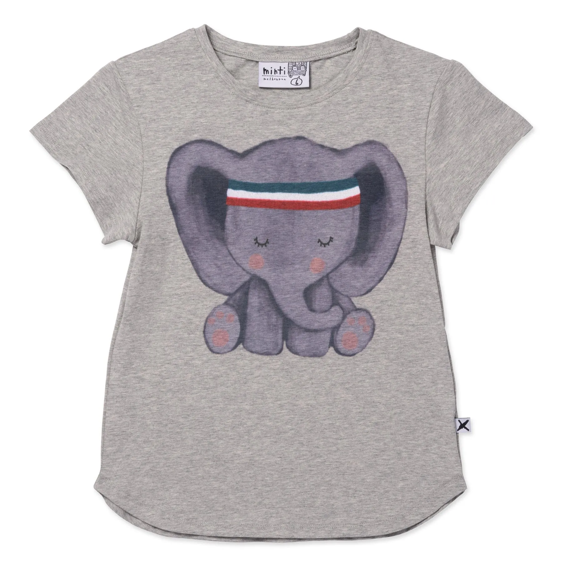 Sporty Elephant Tee- Grey Marle